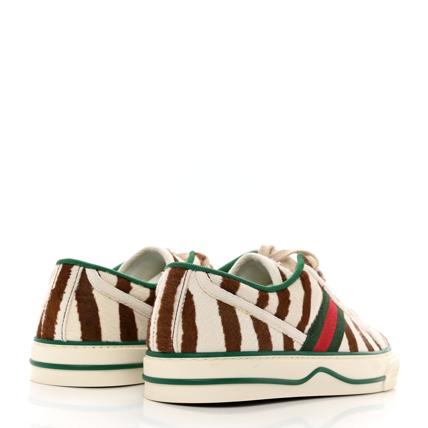 Pony Hair Web Zebra Print 1977 Tennis Sneakers 37 White Brown