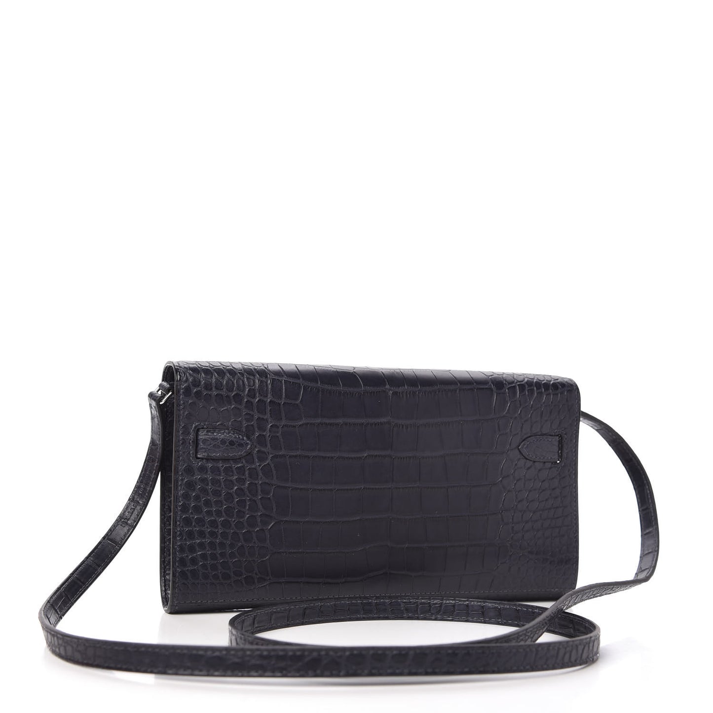 Matte Alligator Kelly Wallet To Go Bleu Indigo