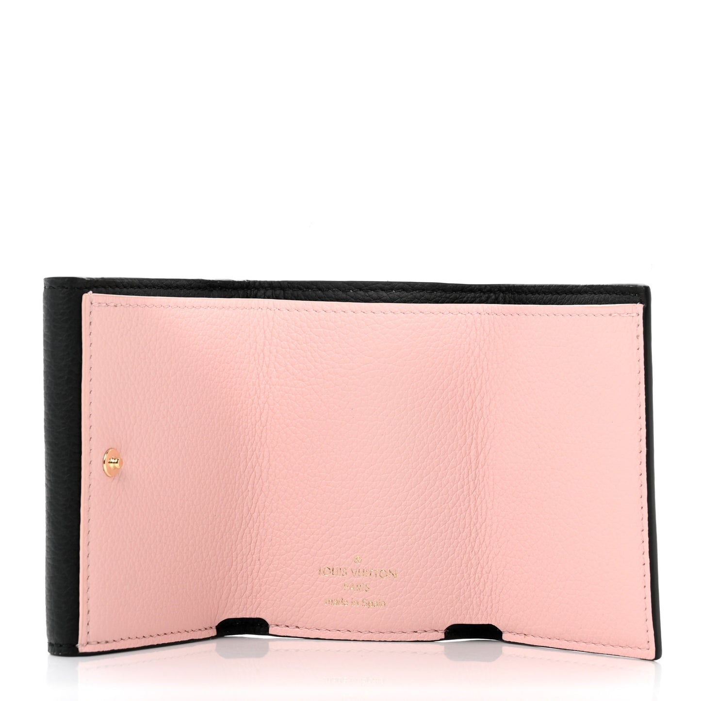 Calfskin Lockmini Wallet Black Cream Pink
