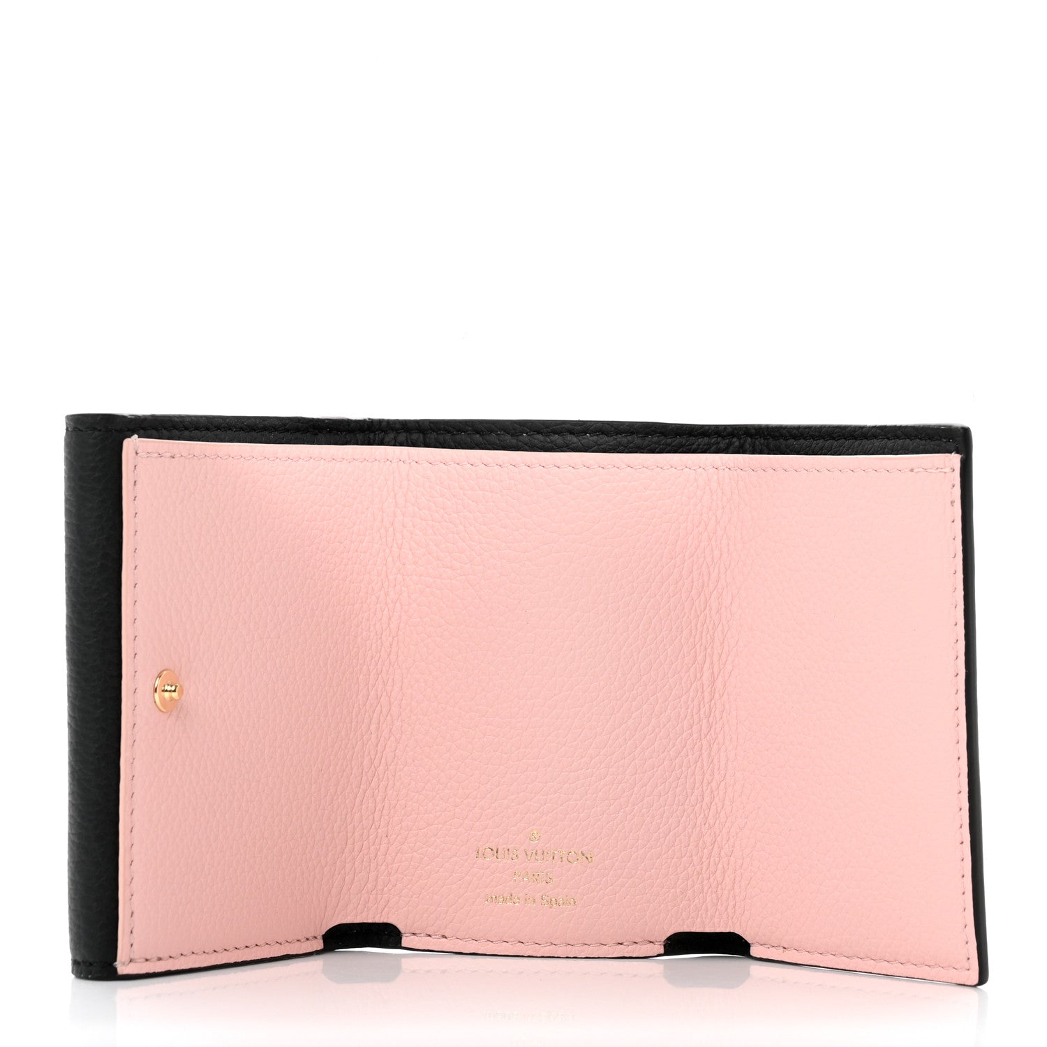 Louis Vuitton Calfskin Lockmini Wallet Black Cream Pink 5 of 7