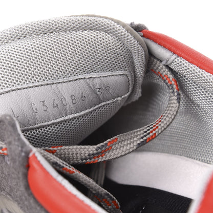 Chanel Nylon Calfskin Suede Womens CC Sneakers 38 Grey Orange 8 of 9