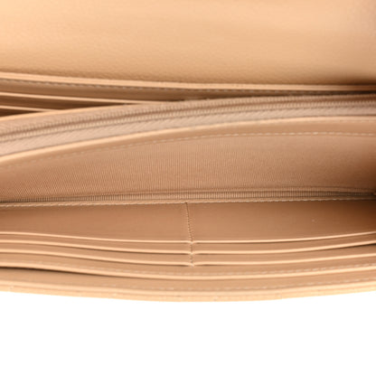 Chanel Caviar Quilted Large Gusset Flap Wallet Beige 5 of 13