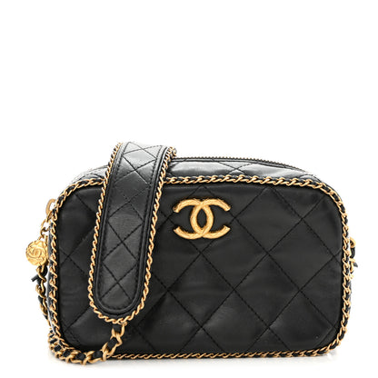 Chanel Lambskin Quilted Chain CC Mini Camera Case Black 1 of 11