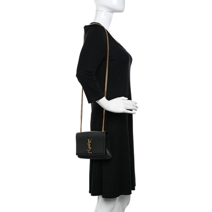 Saint Laurent Grain De Poudre Small Monogram Kate Satchel Black 2 of 9