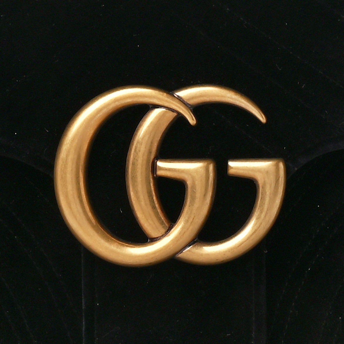 Velvet Matelasse Medium GG Marmont Shoulder Bag Black