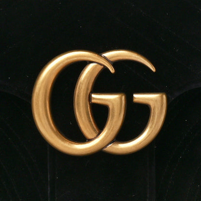 Gucci Velvet Matelasse Medium GG Marmont Shoulder Bag Black 9 of 11