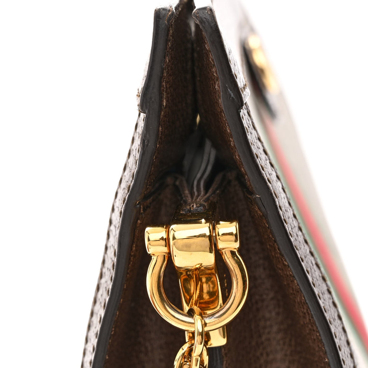 GG Supreme Monogram Web Medium Ophidia Chain Shoulder Bag Brown