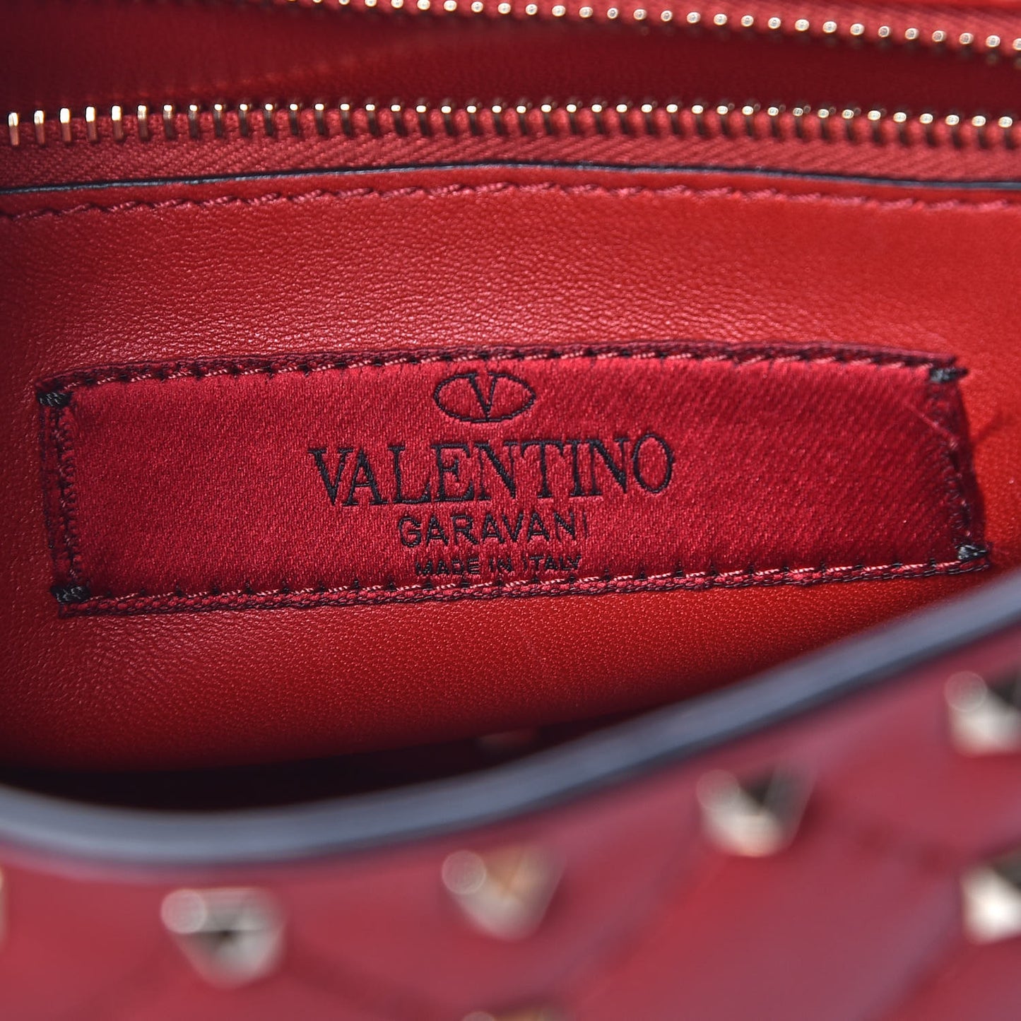 Nappa Medium Rockstud Spike Shoulder Bag Rosso Valentino