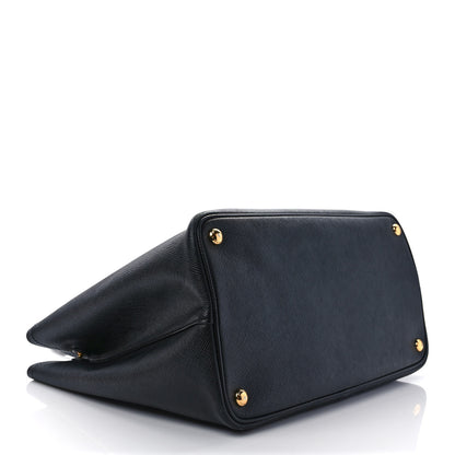 Prada Saffiano Cuir Large Double Bag Black Mughetto 4 of 10
