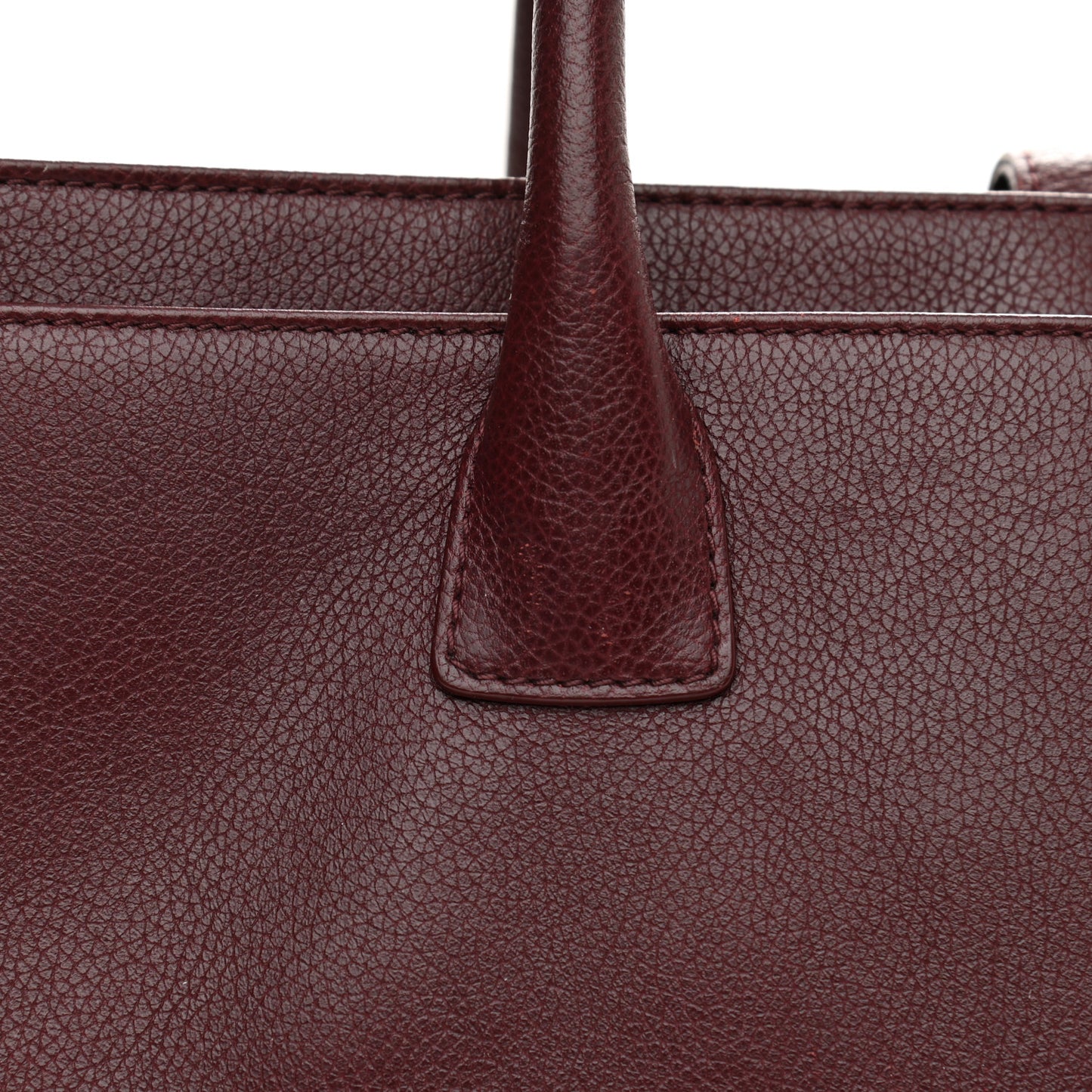 Calfskin Cerf Executive Shopper Tote Burgundy