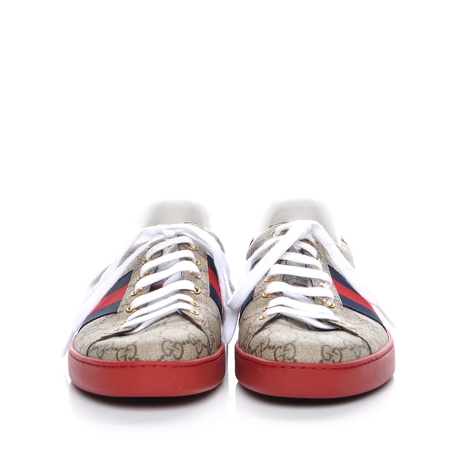 GG Supreme Monogram Ayers Web Mens Ace Sneakers 9.5 Blue Red