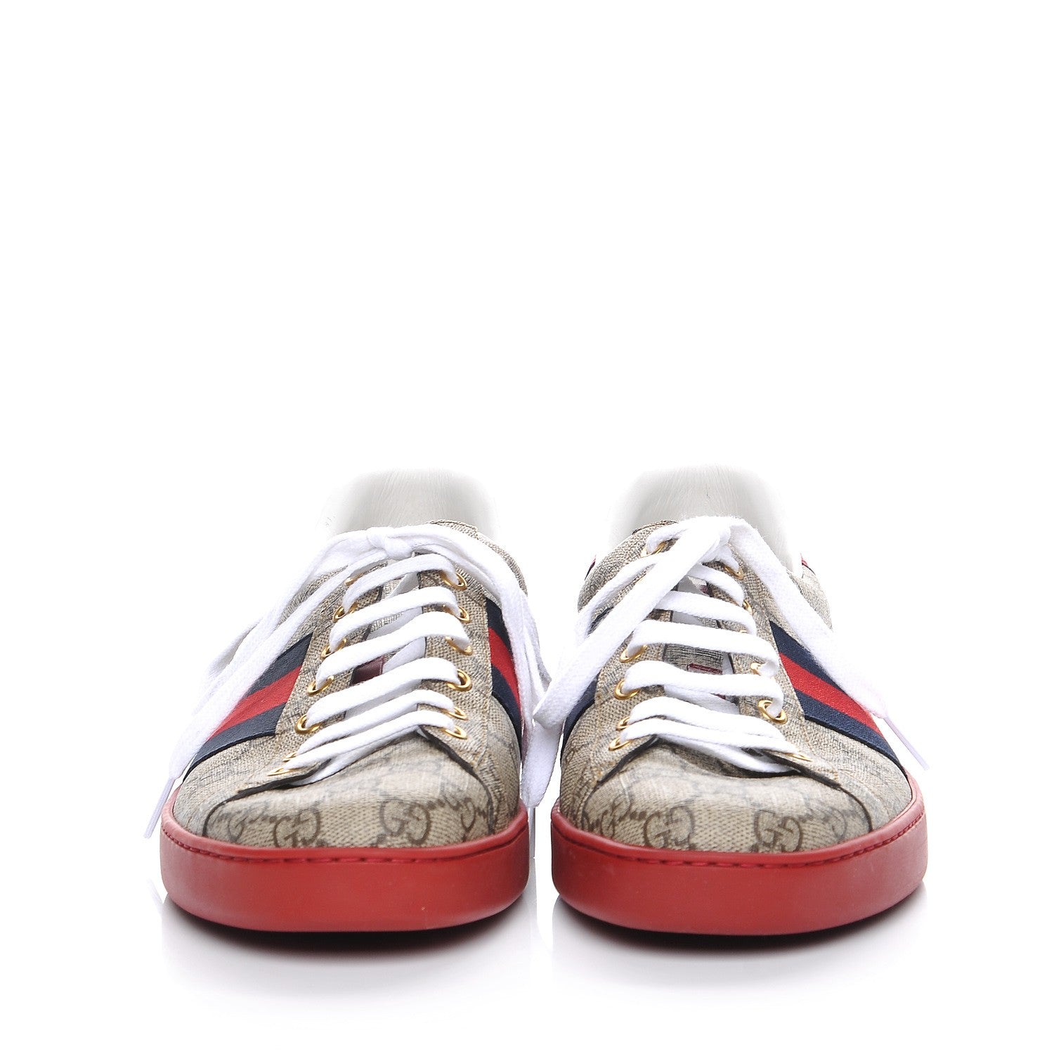 Gucci GG Supreme Monogram Ayers Web Mens Ace Sneakers 9.5 Blue Red 2 of 8