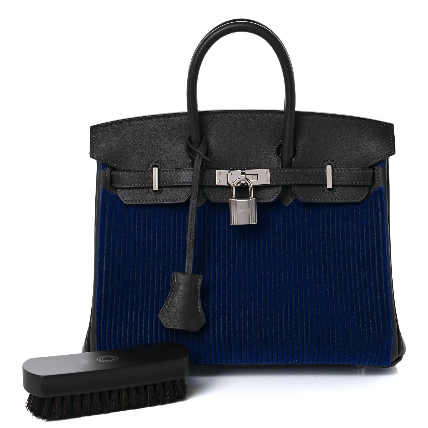 Hermes Corduroy Swift Cote A Cote Tuffetage Birkin 25 Bleu Saphir