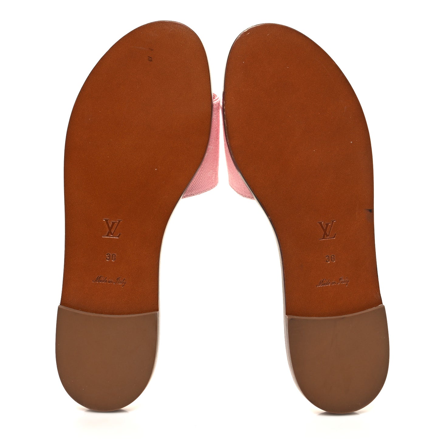 Denim Monogram Lock It Flat Mules 38 Pink
