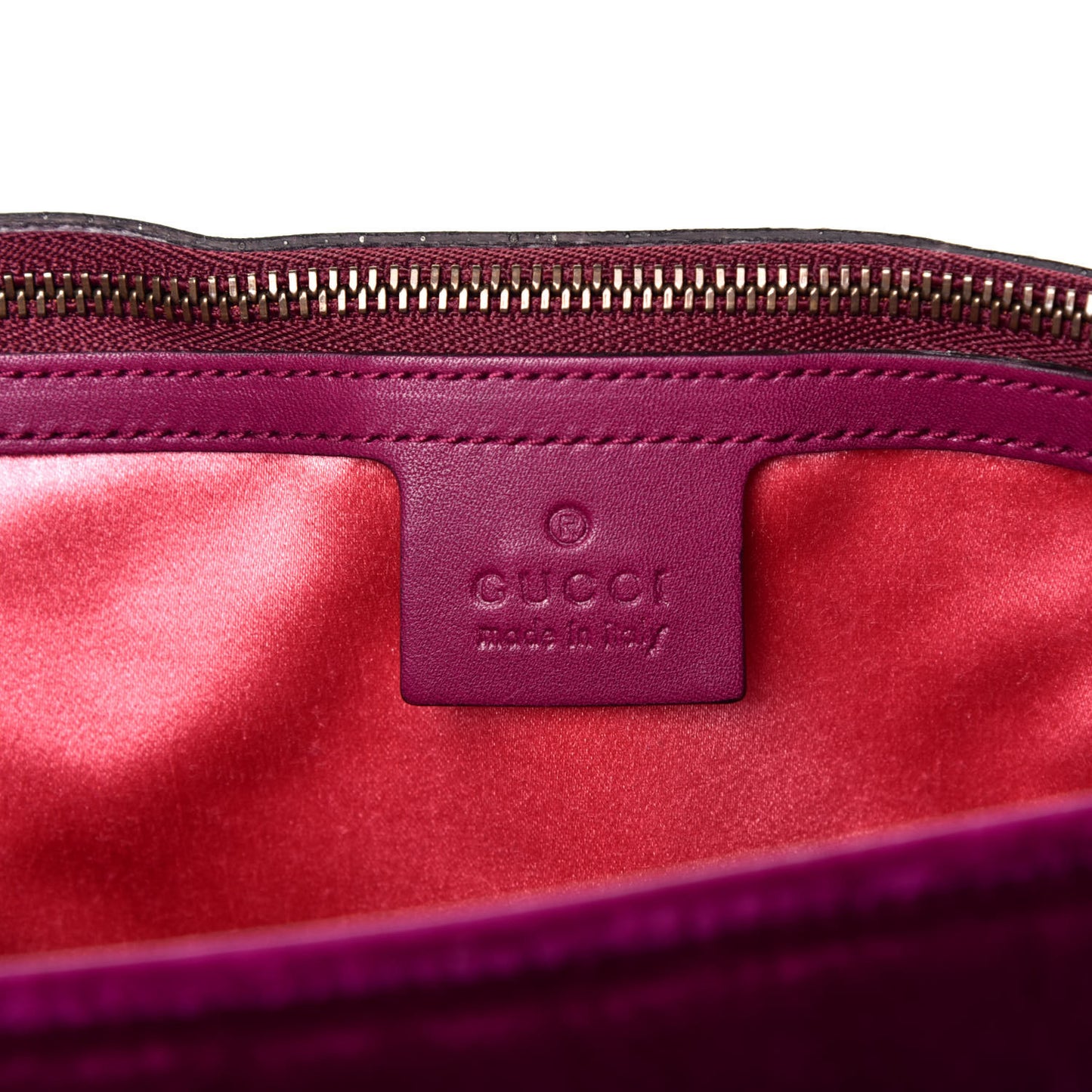 Velvet Matelasse Loved Embroidered Medium GG Marmont Shoulder Bag Fuchsia Violet Cyclamen