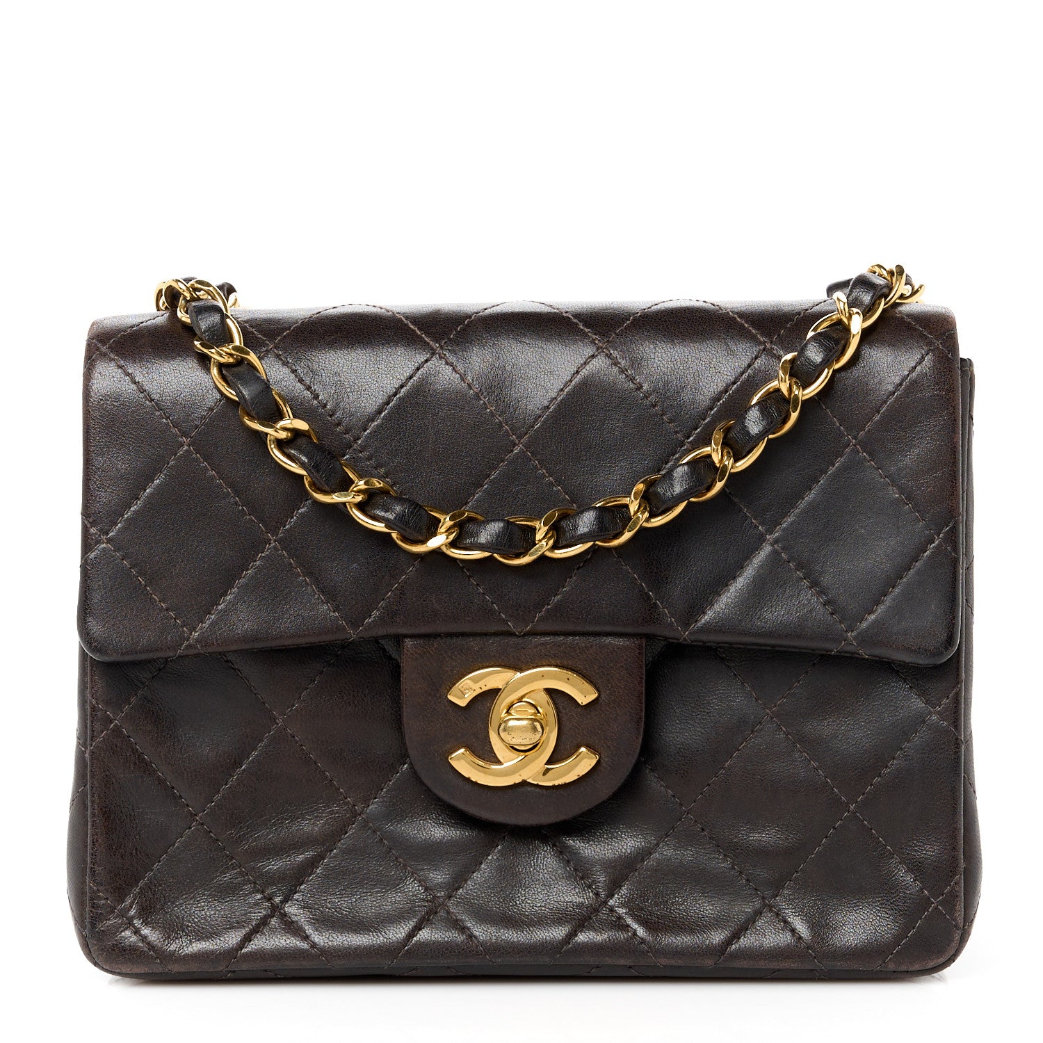 Chanel Lambskin Quilted Mini Square Flap Bag Black 1 of 11