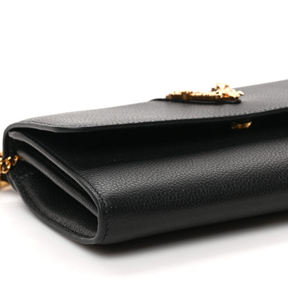 Versace Grained Calfskin Virtus Wallet On Chain Black 7 of 8