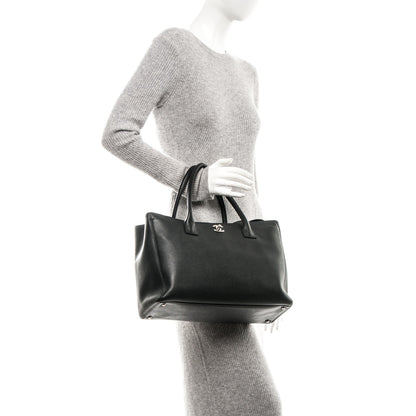 Chanel Calfskin Cerf Executive Shopper Tote Black 3 of 8