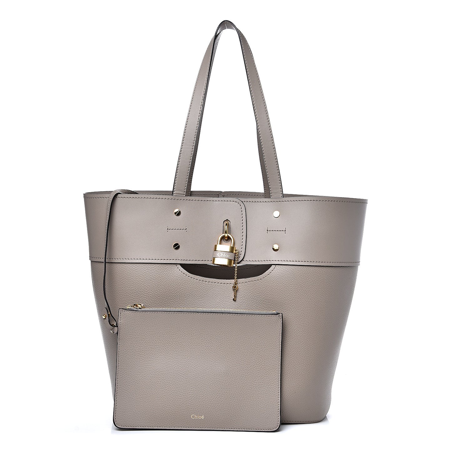 Smooth Grained Calfskin Medium Aby Tote Motty Grey