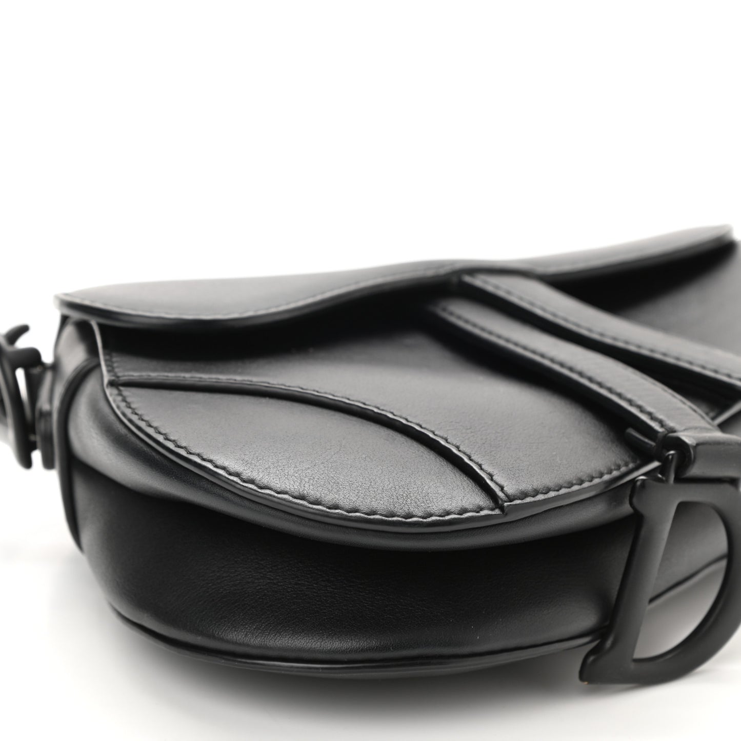 Ultra Matte Calfskin Mini Saddle Bag Black