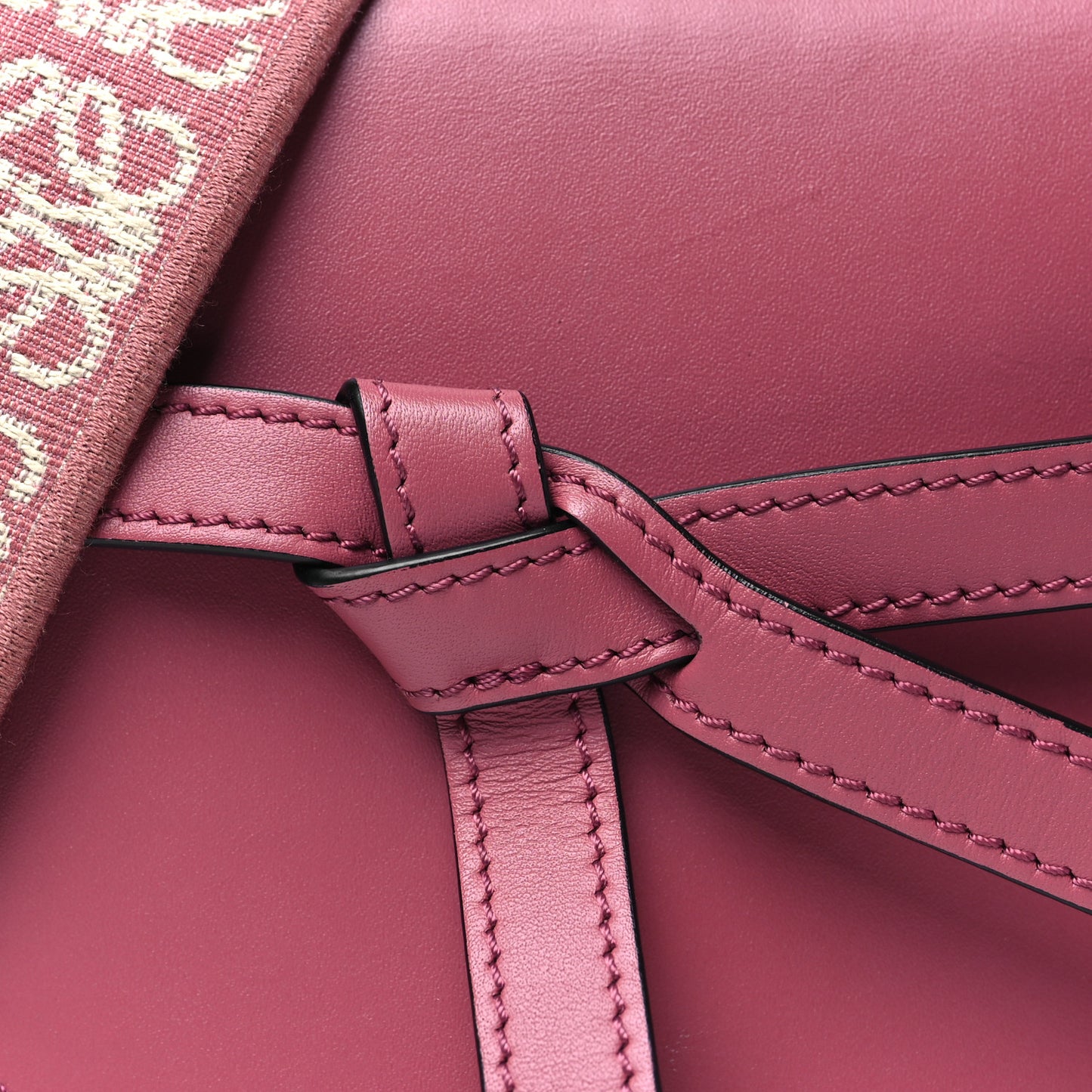 Calfskin Jacquard Mini Gate Dual Bag Plumrose