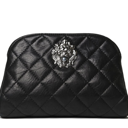 Chanel Aged Calfskin Quilted Leo Lion Clutch Black 7 of 13