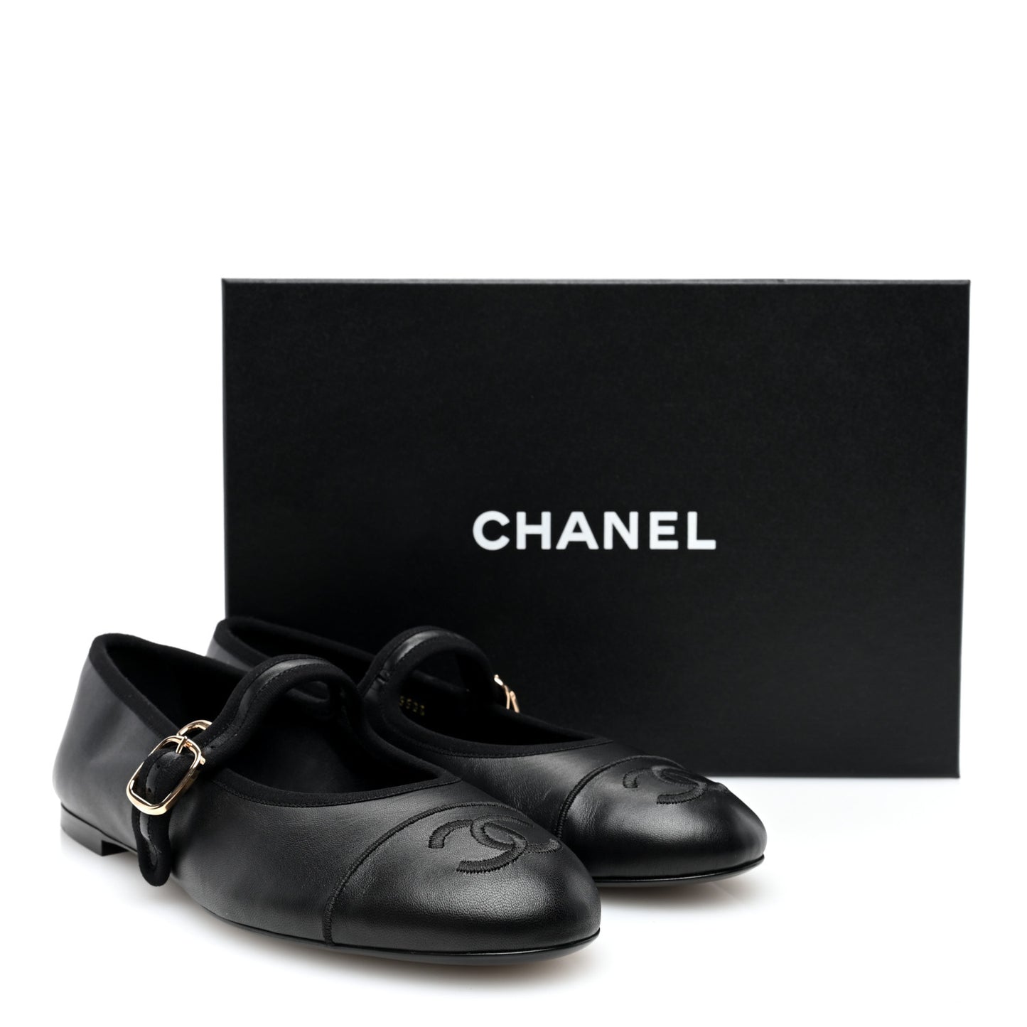 Lambskin Mary Jane Flats 39 Black