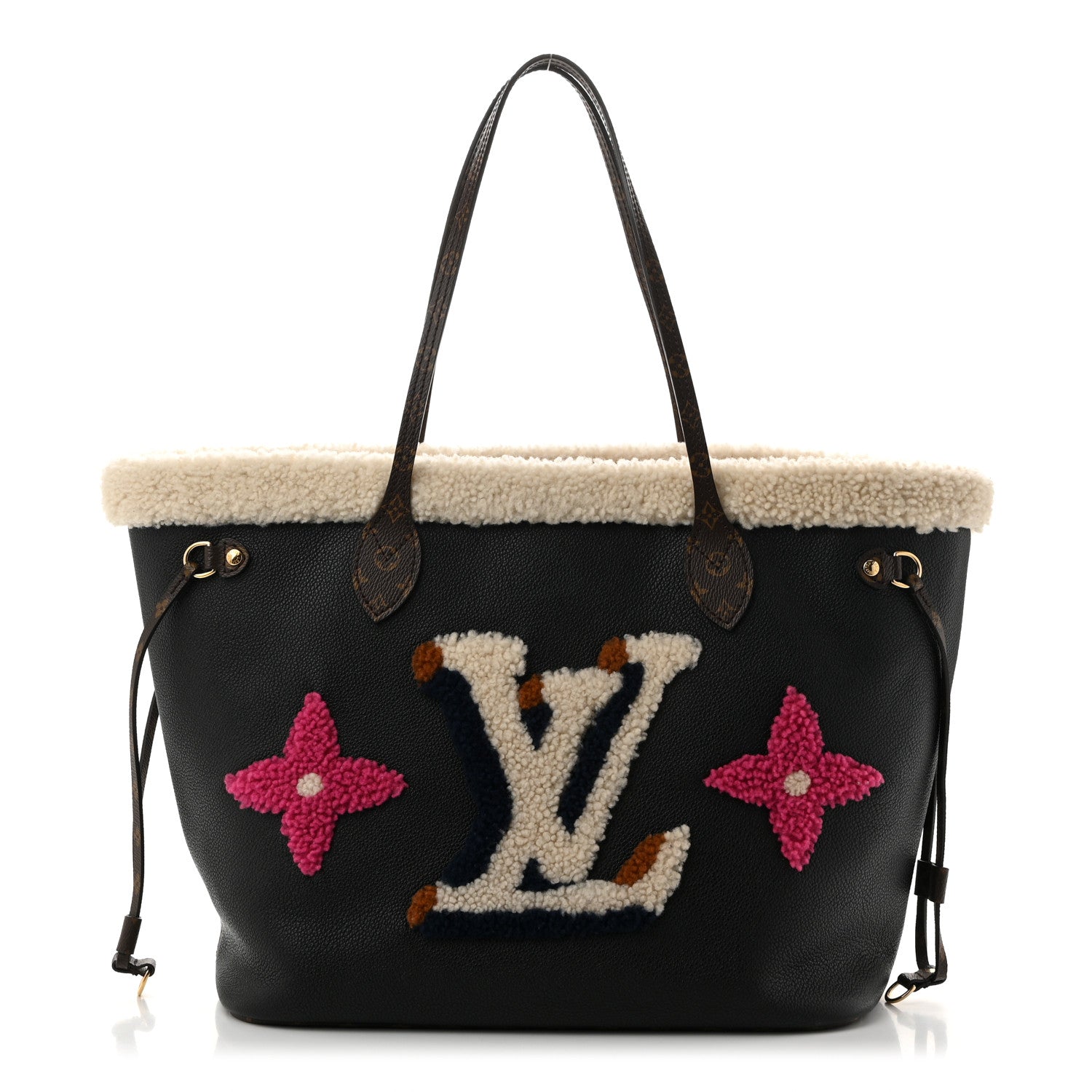 Louis Vuitton Calfskin Monogram Teddy Neverfull MM Black 1 of 12