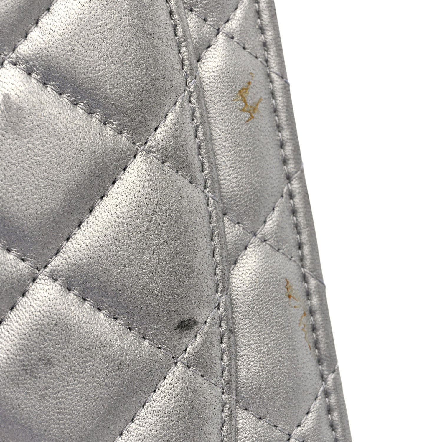 Chanel Metallic Lambskin Quilted Clutch With Chain Silver 14 of 14