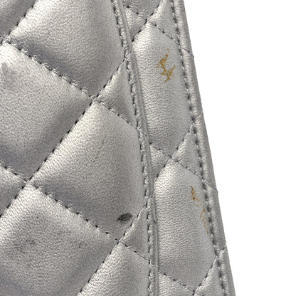 Chanel Metallic Lambskin Quilted Clutch With Chain Silver 14 of 14