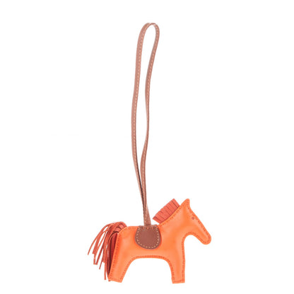 Hermes Milo Lambskin Grigri Rodeo Horse Bag Charm PM Feu Cornaline Fauve 1 of 3