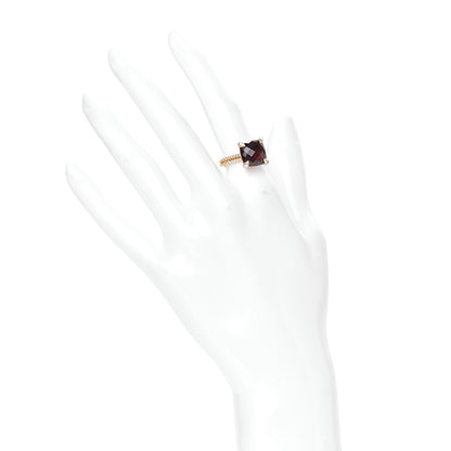 David Yurman 18K Yellow Gold Diamond Garnet 11mm Chatelaine Ring 52 6 2 of 5