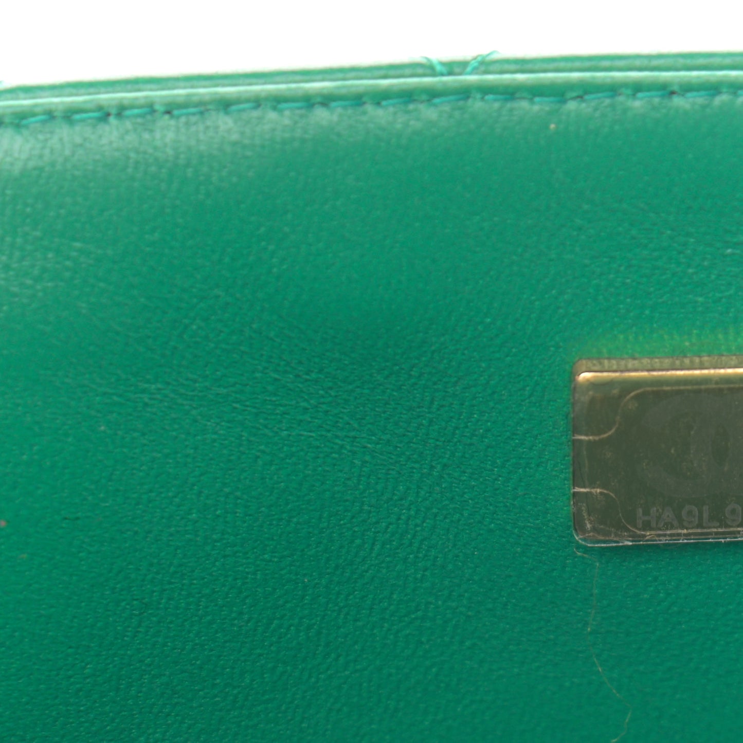 Lambskin Quilted Mini Top Handle Rectangular Flap Green