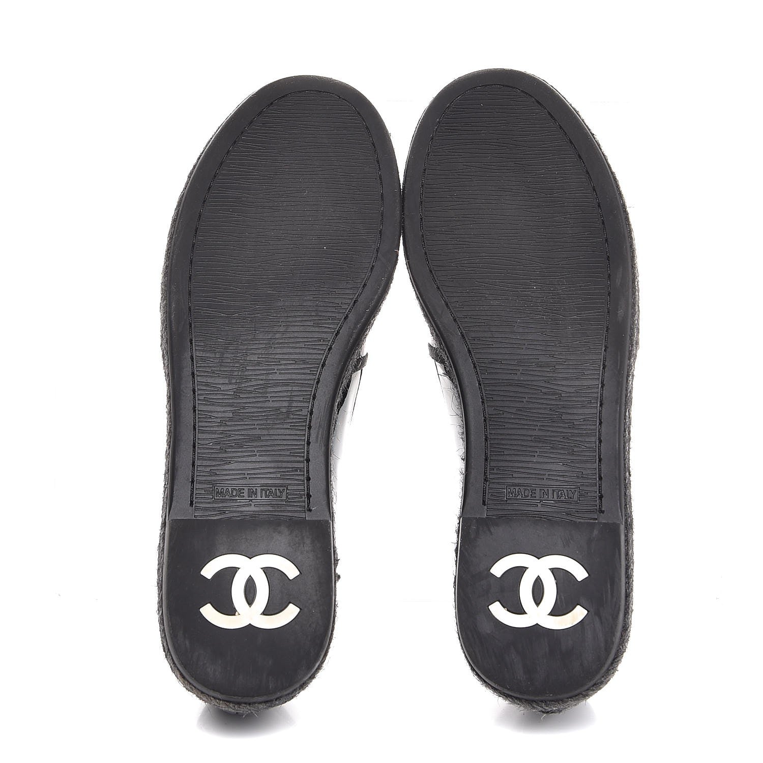 Chanel Patent Calfskin CC Mocassin Loafer Espadrilles 37 Black 7 of 10