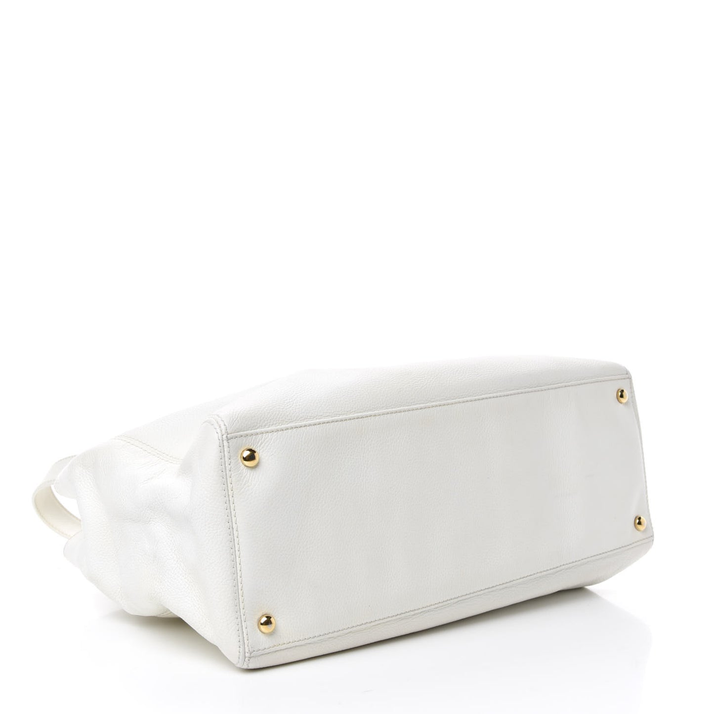 Calfskin Cerf Executive Shopper Tote White