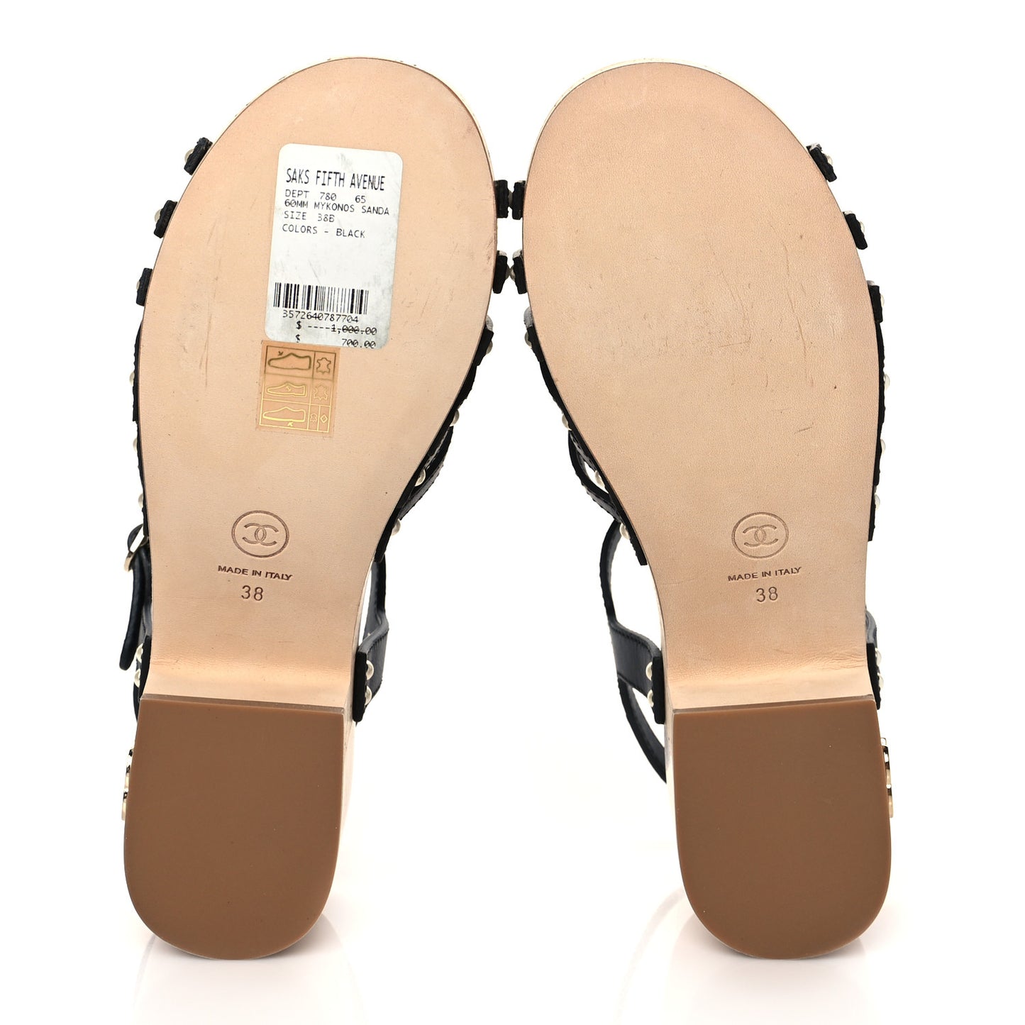 Cork Wood Mykonos Wedge 38 Black