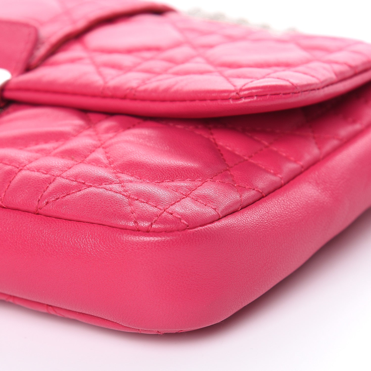 Christian Dior Lambskin Cannage New Lock Pouch Fuchsia 8 of 14