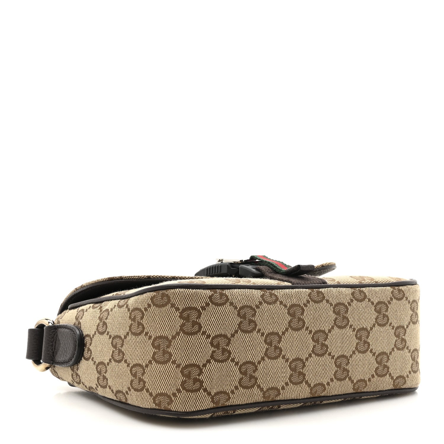 Gucci Monogram Textured Dollar Calfskin Web Mini Messenger Bag Beige Ebony Cocoa 4 of 10