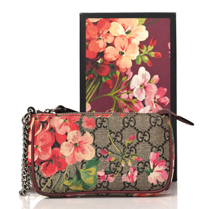 Gucci GG Supreme Monogram Blooms Mini Chain Bag Beige Multicolor Dry Rose 9 of 9