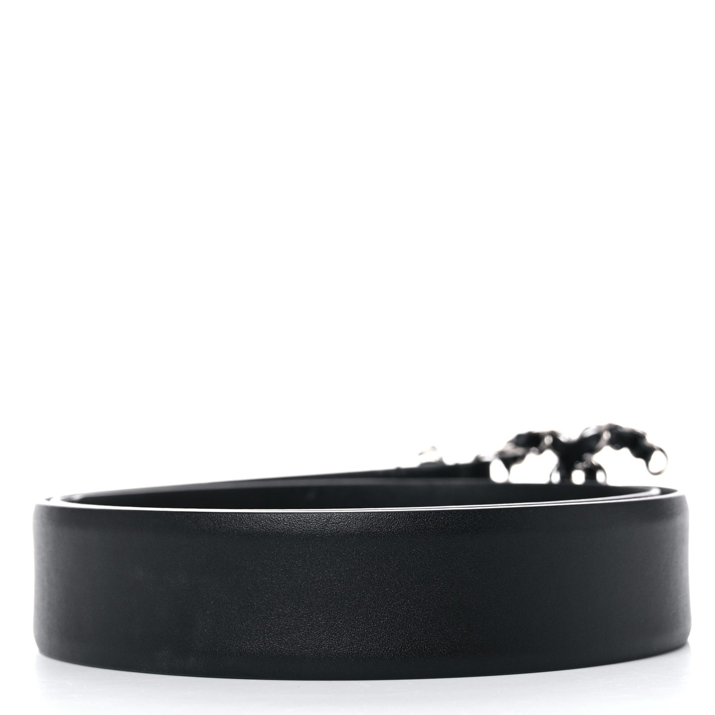 Calfskin CC Chain Belt 85 34 Black