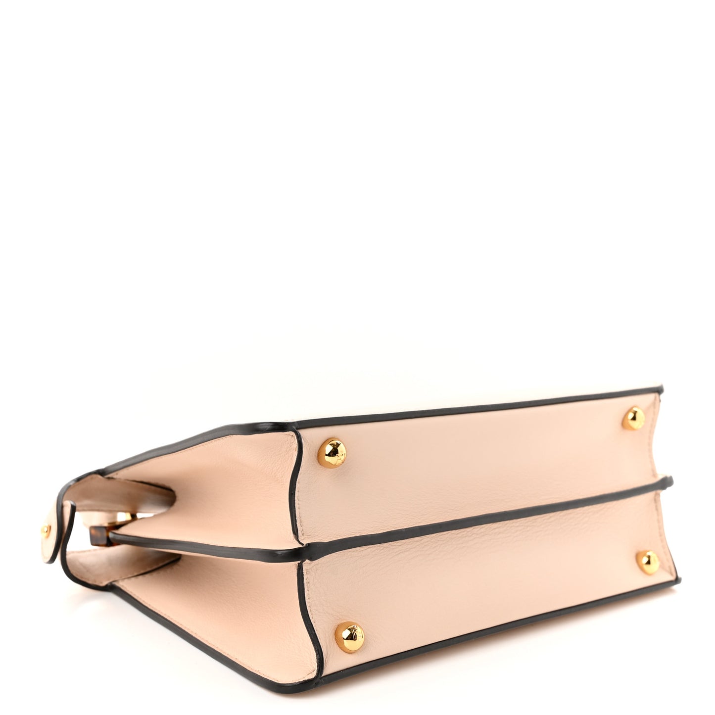 Vitello Seta Shiny Nappa Plexiglass Small Peekaboo I SEE U Satchel Poudre