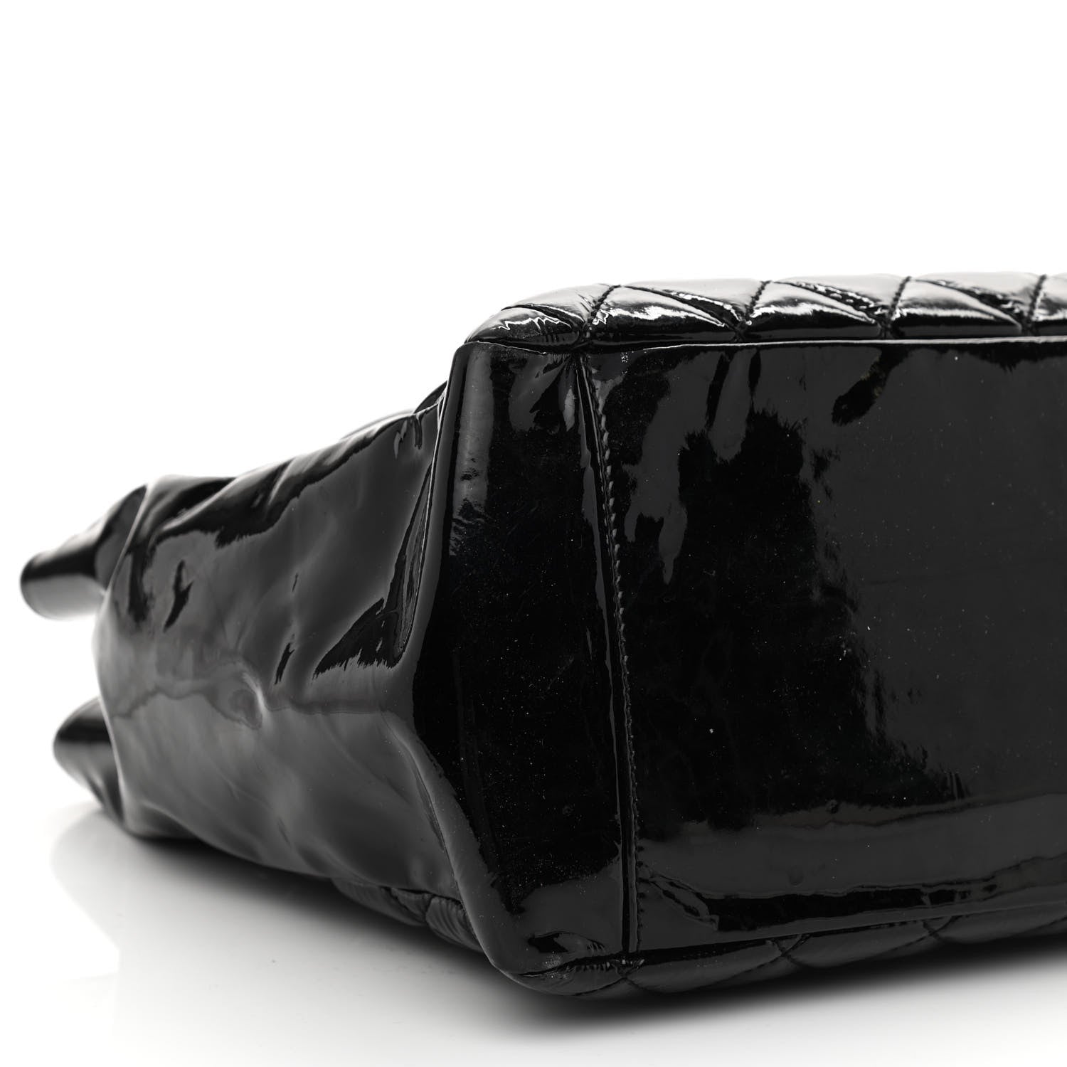 Chanel Patent Quilted Grand Shopping Tote GST Black 9 of 11