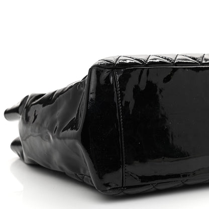 Chanel Patent Quilted Grand Shopping Tote GST Black 9 of 11