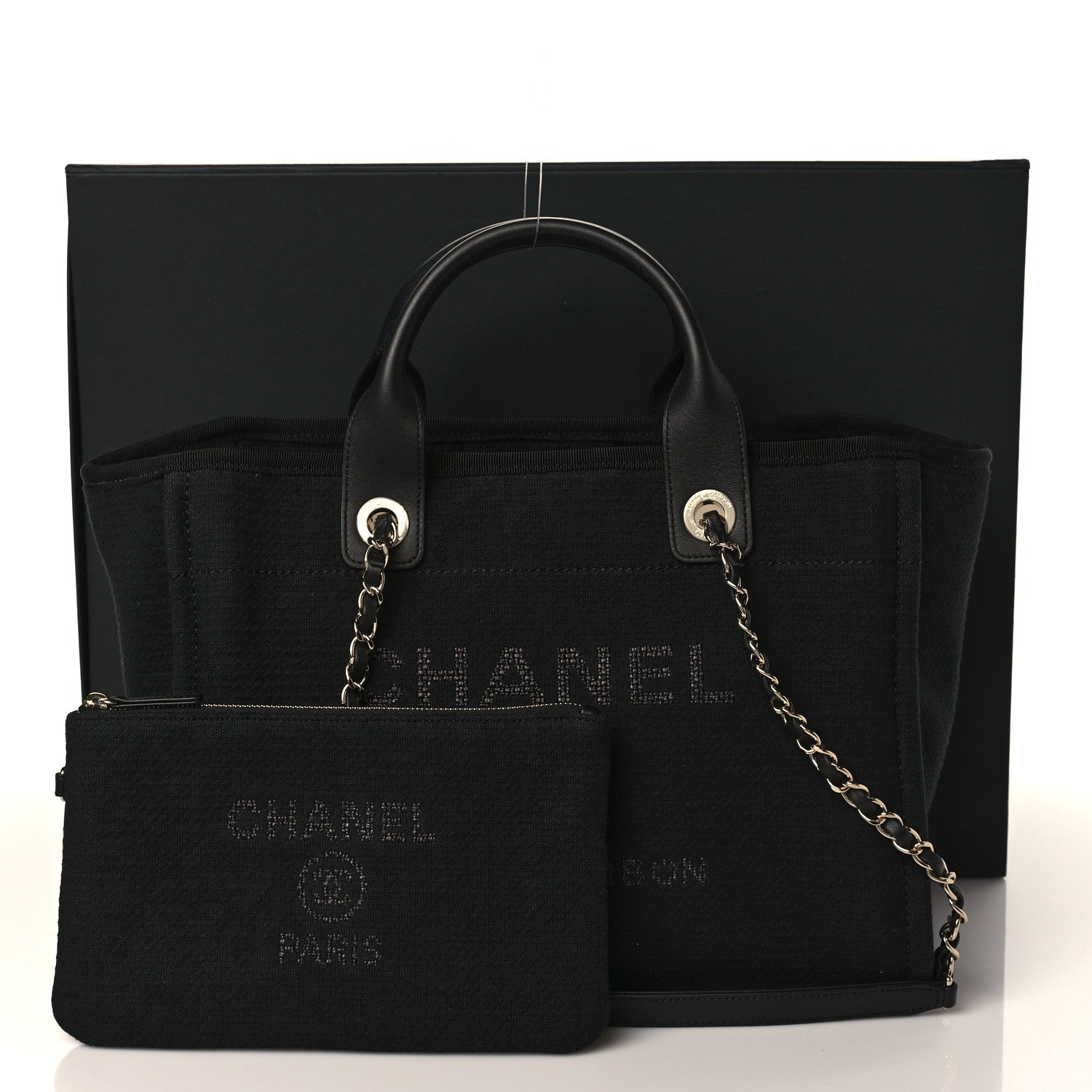 Chanel Mixed Fibers Small Deauville Tote Black 11 of 11