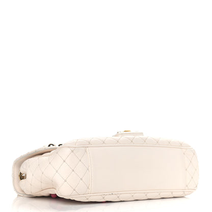 Dolce & Gabbana Lambskin Watersnake Embellished Lucia Shoulder Bag White 4 of 9