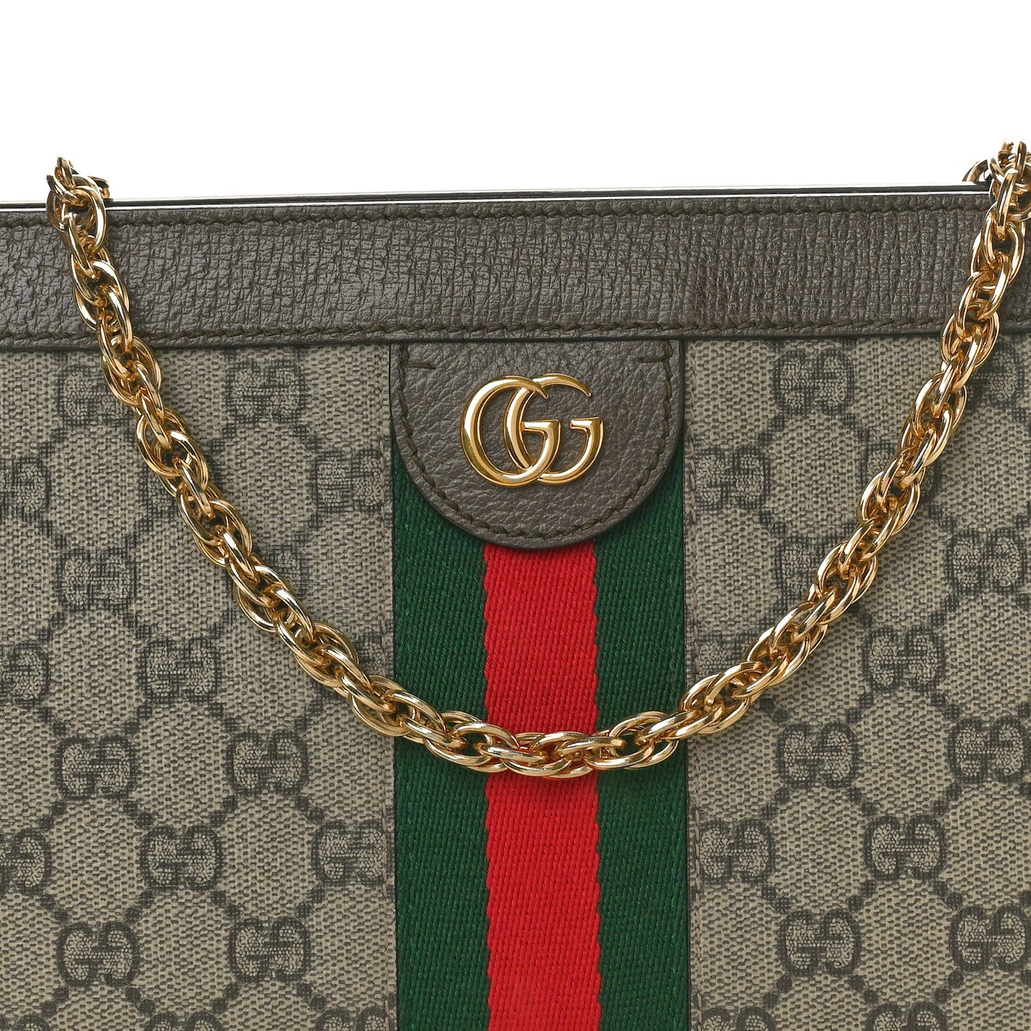 Gucci GG Supreme Monogram Web Small Ophidia Chain Shoulder Bag Brown 8 of 10