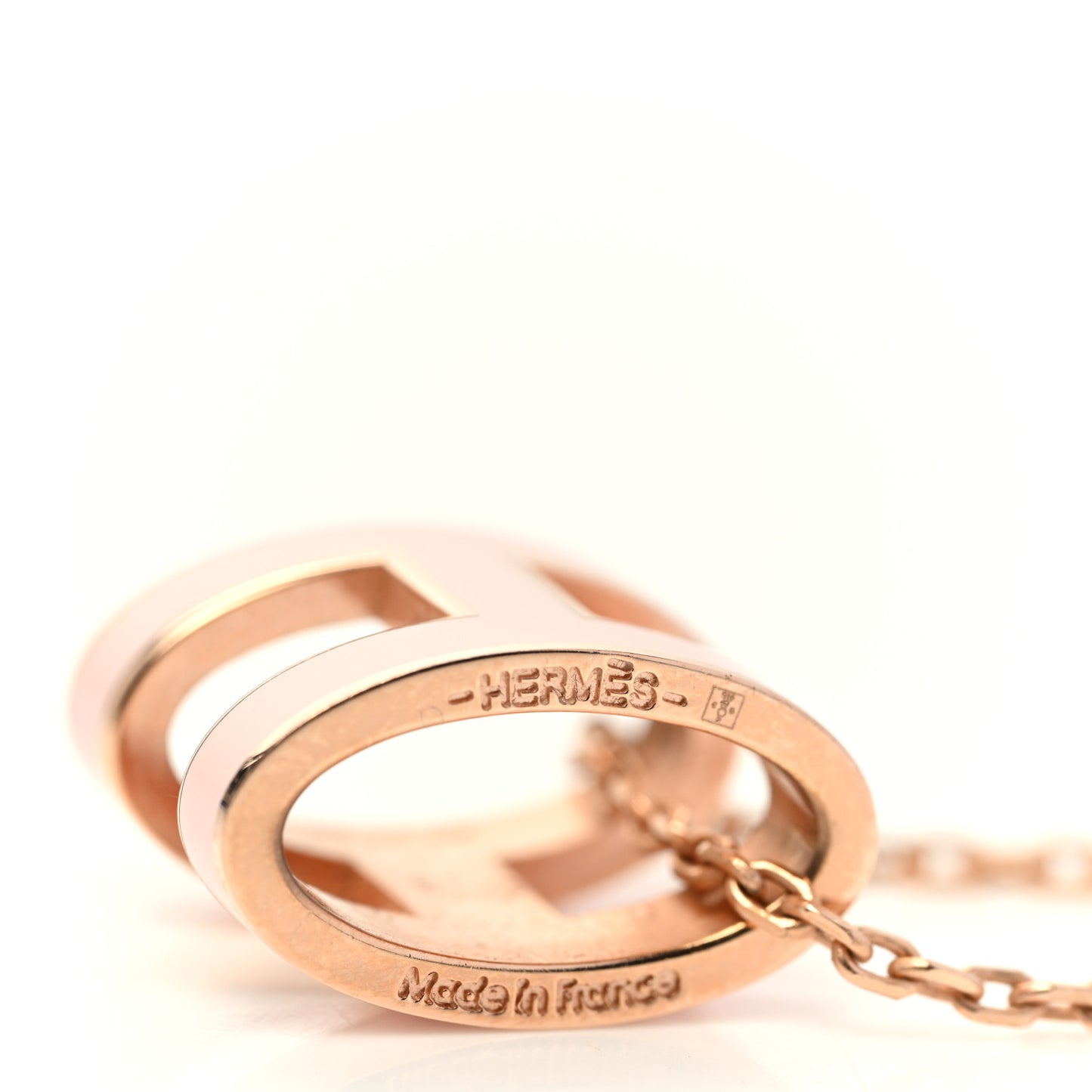 Lacquered Rose Gold Pop H Pendant Necklace Rose Dragee
