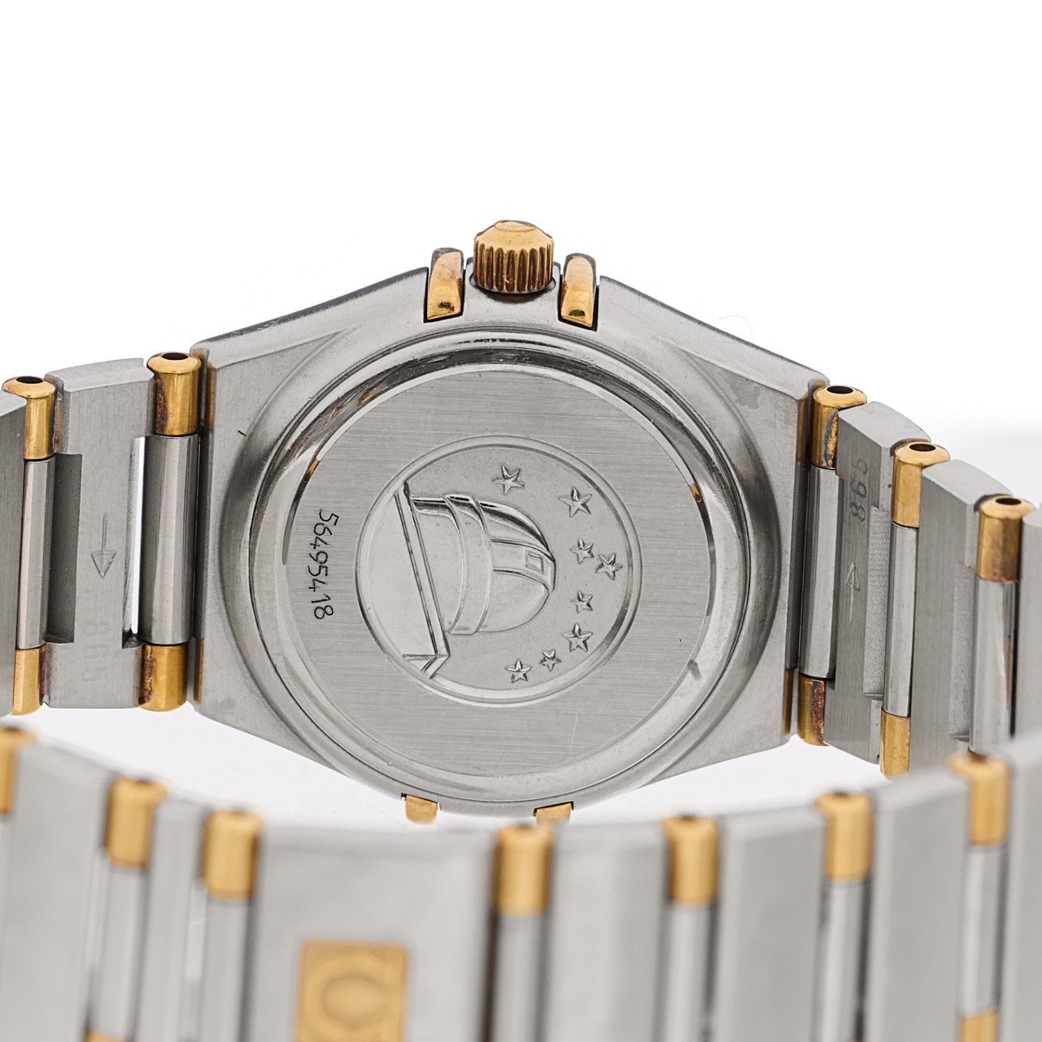 Omega Stainless Steel 18K Yellow Gold 22mm Constellation Quartz Watch White 1362.30 4 of 4