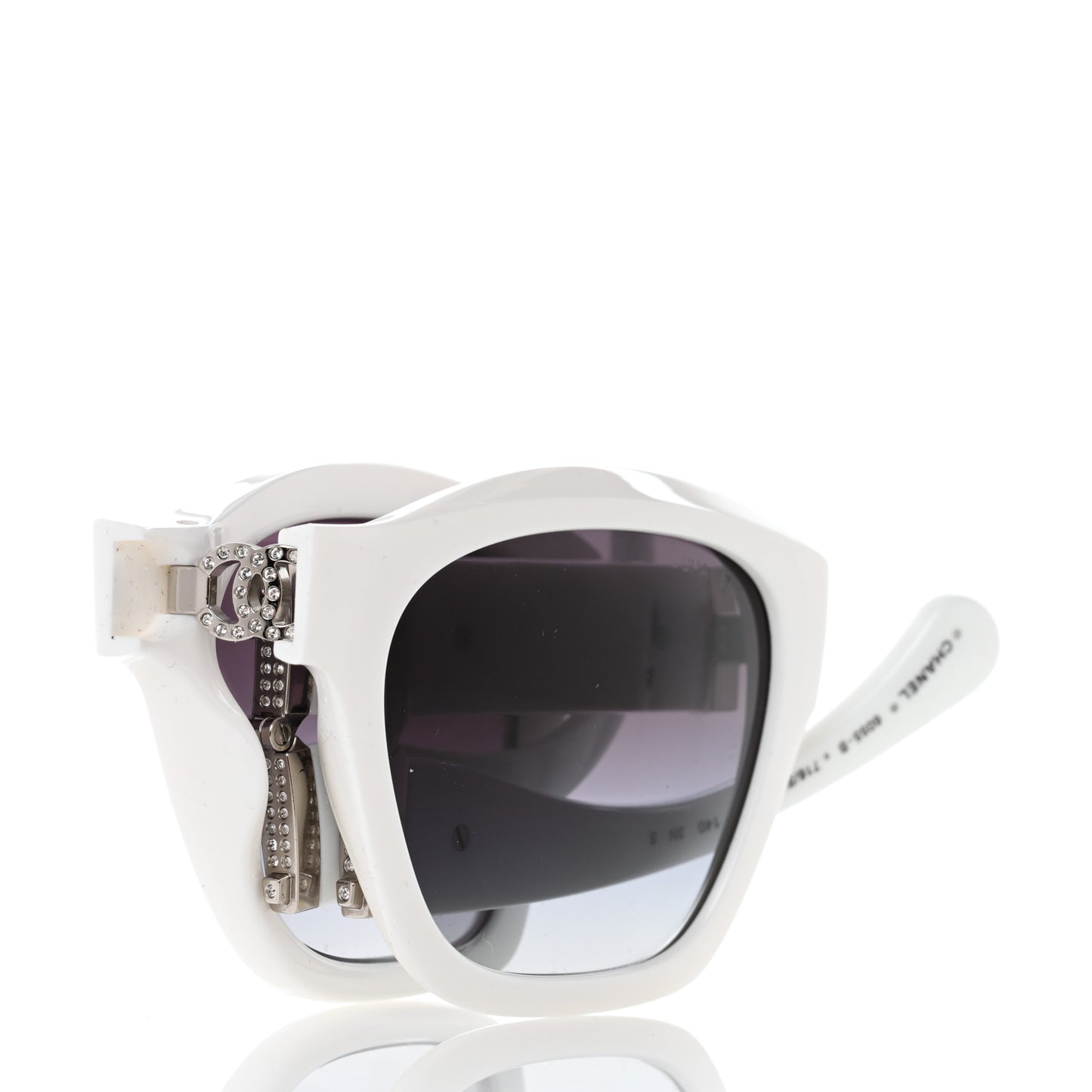 Acetate Metal Square Folding Sunglasses 6055-B White