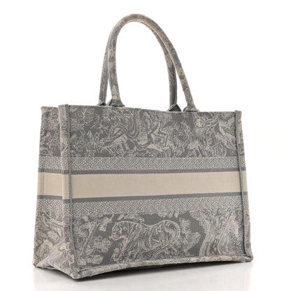 Christian Dior Canvas Embroidered Medium Dioriviera Toile De Jouy Reverse Book Tote Gray 2 of 11